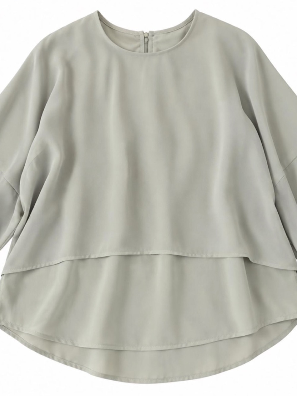 Topshop Layered Round-Neck Tunic in Sage Green